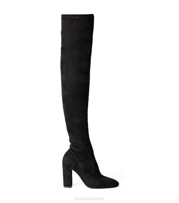 Stiefel mit Absatz| de Tony Bianco Frauen Bloom lange Stiefel schwarzes Stretch-Wildleder 4624573